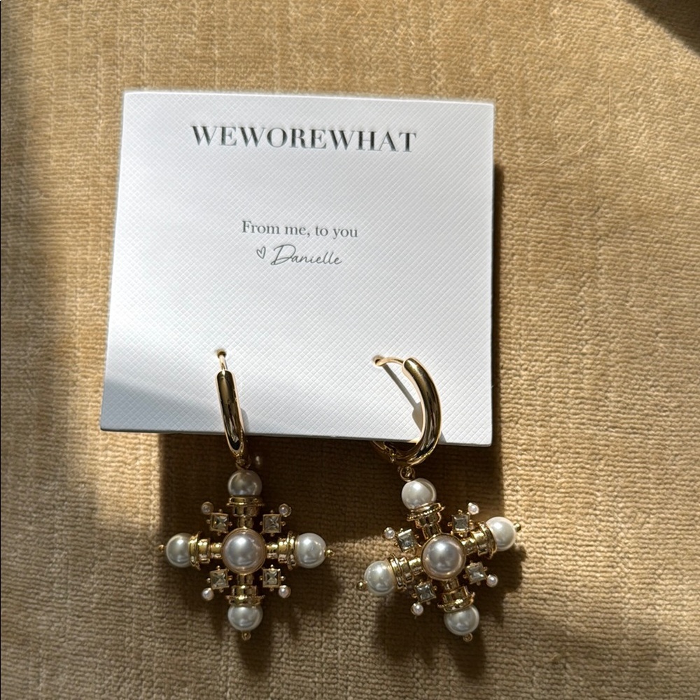 WeWoreWhat Gold and Pearl Earrings